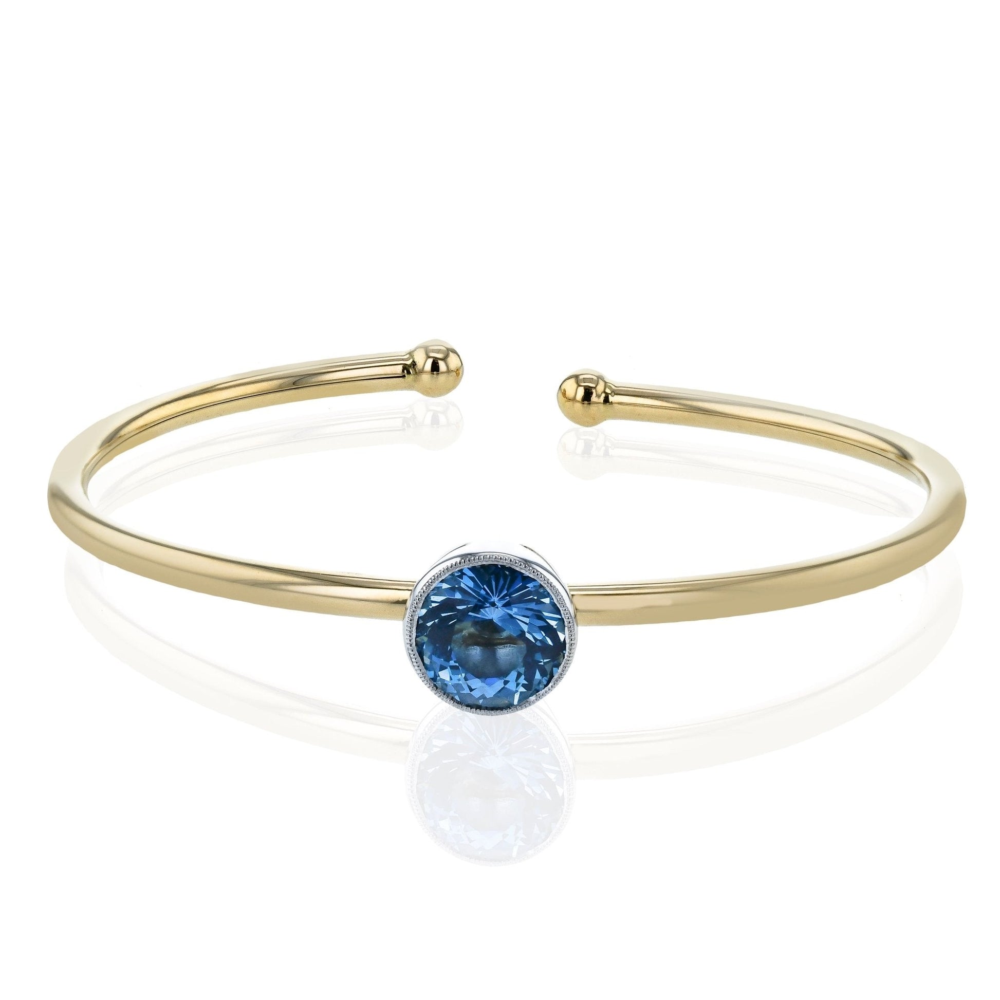 Aquamarine Bangle in 18k Gold - Simon G. Jewelry