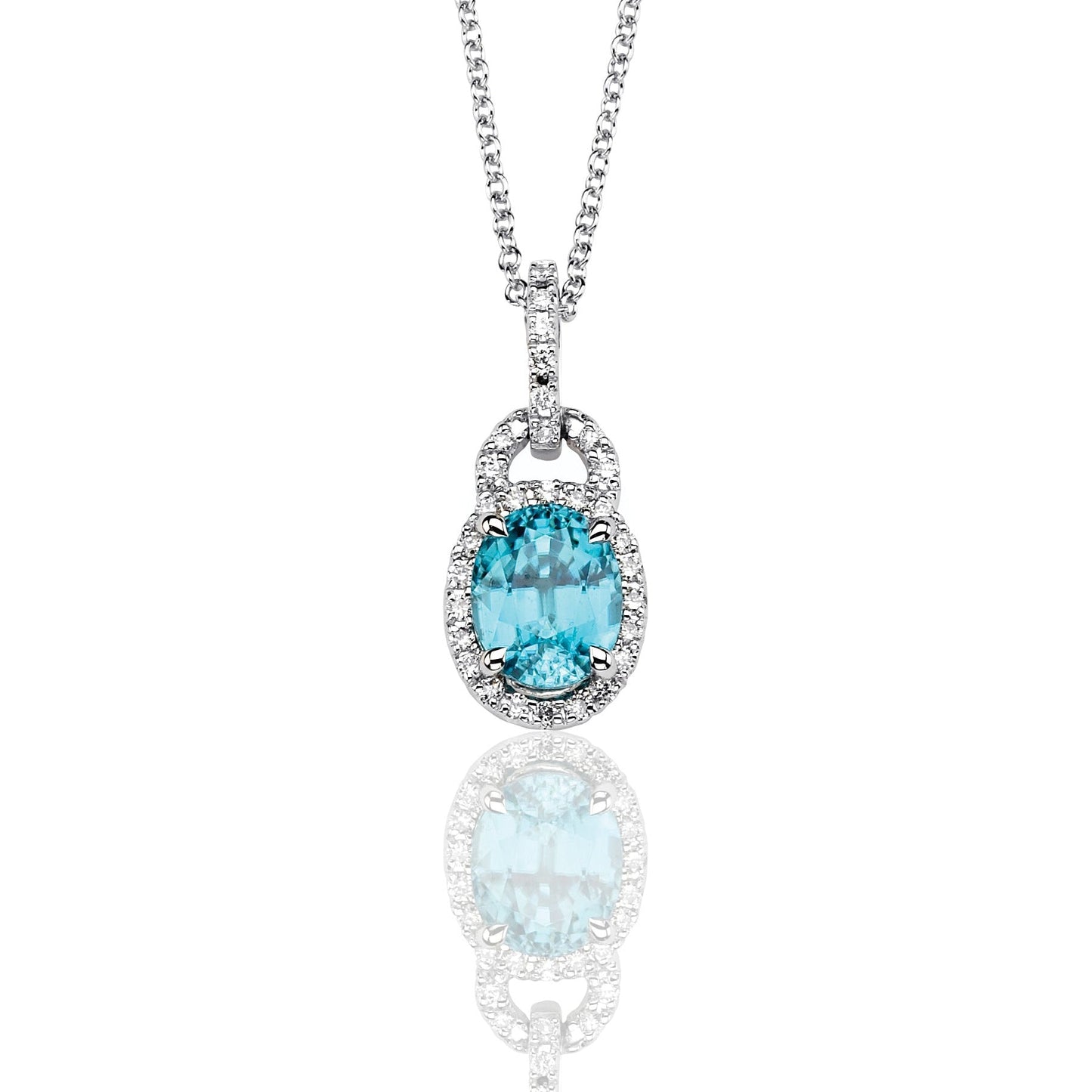 Aquamarine Pendant in 18k Gold with Diamonds - Simon G. Jewelry