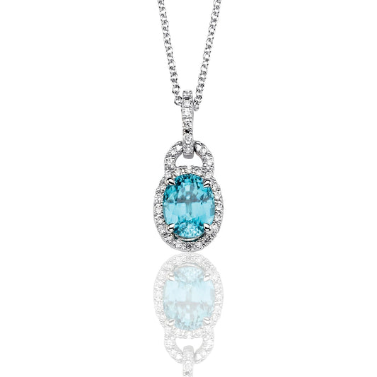 Aquamarine Pendant in 18k Gold with Diamonds - Simon G. Jewelry