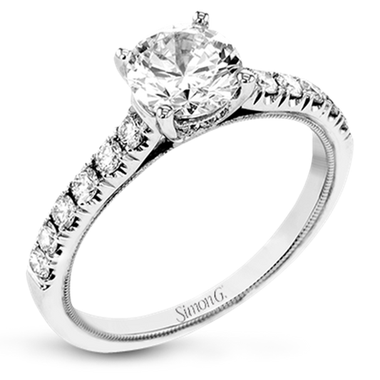 18K White Gold Round Diamond Engagement Ring