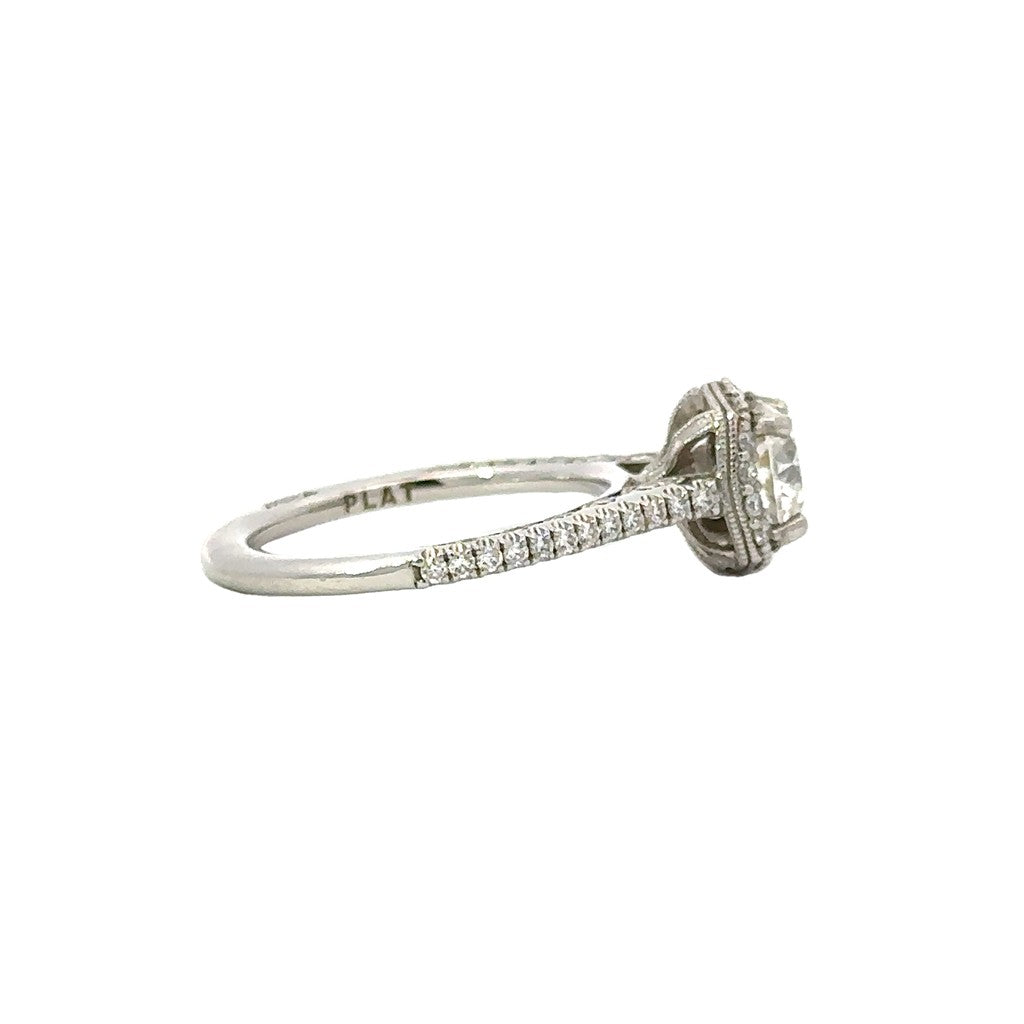 Tacori Halo Design In Platinum