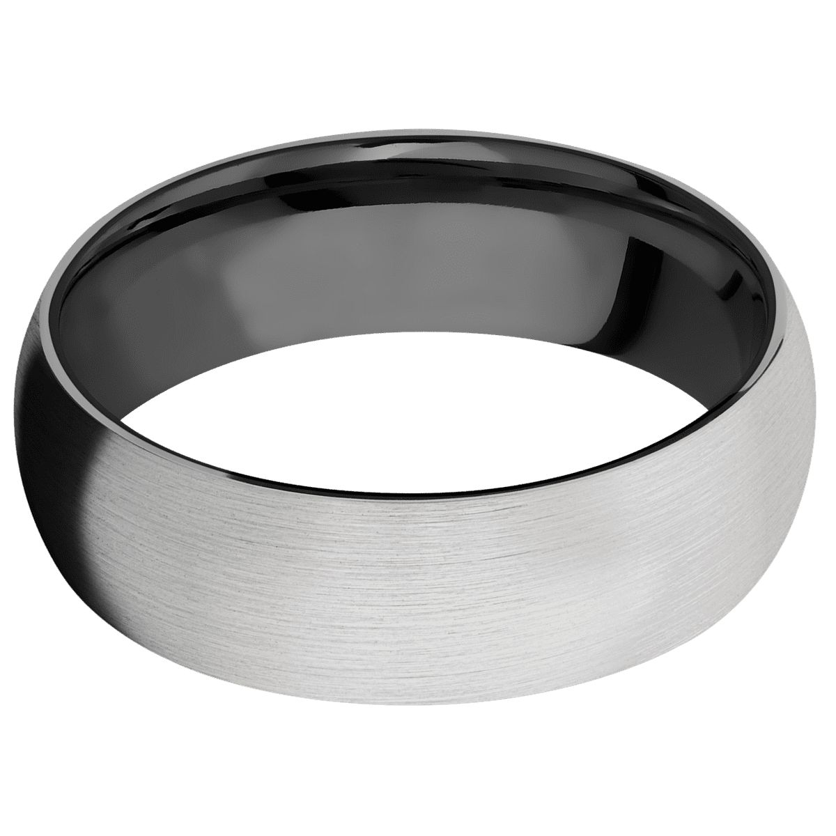 14K White Gold + Satin Finish + Zirconium