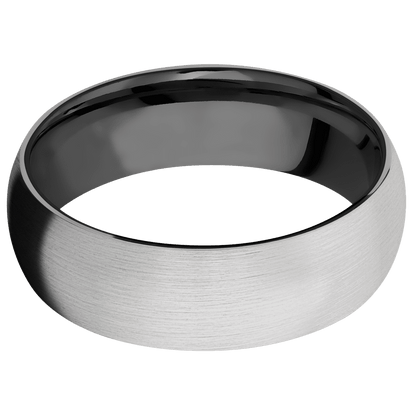 14K White Gold + Satin Finish + Zirconium