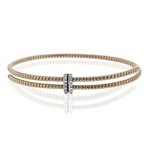 Beaded Bangle in 18k Gold With Diamonds - Simon G. Jewelry