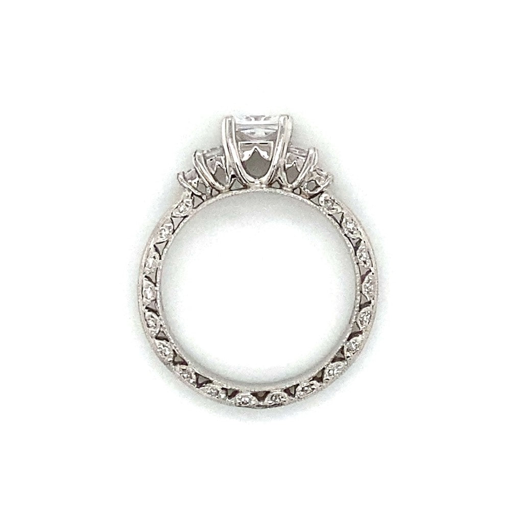 Tacori Five Stone Princess & Pave Set Engagement Ring in Platinum