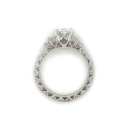 Tacori Five Stone Princess & Pave Set Engagement Ring in Platinum
