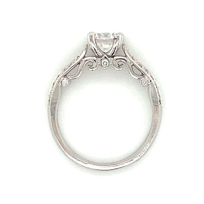 Verragio Pave Double Shank Engagement Ring in 18K White Gold