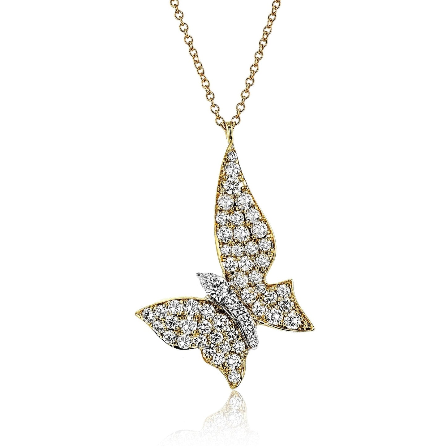Butterfly Pendant in 18k Gold with Diamonds - Simon G. Jewelry