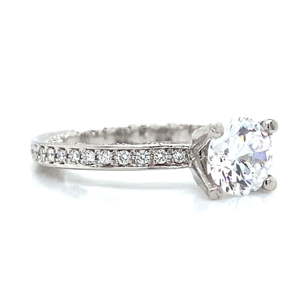 Verragio Pave Engagement Ring in 18K White Gold