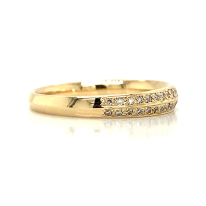 Double Row Pave Wedding Ring in 18K Yellow Gold