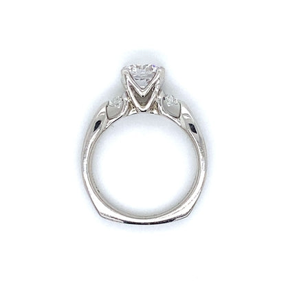 Verragio Three Stone Round & Pave Set Engagement Ring in Platinum