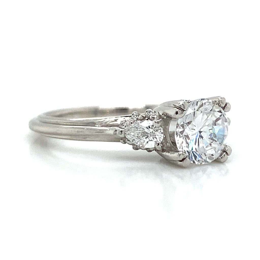 Tacori Three Stone Pear Shaped Engagement Ring in Platinum