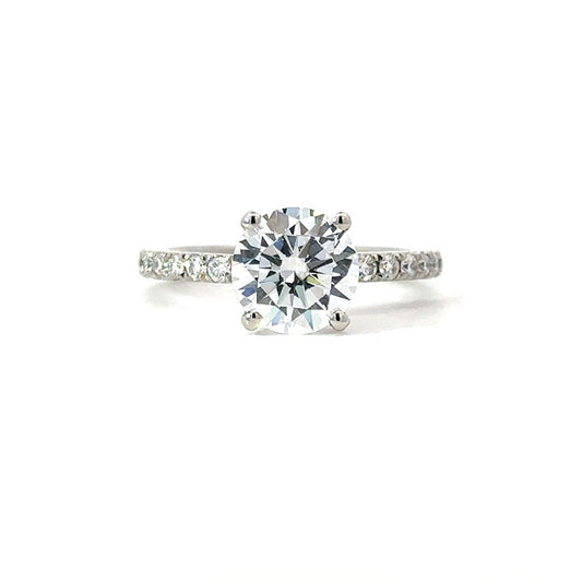 Round-Cut Diamond Engagement Ring in Platinum