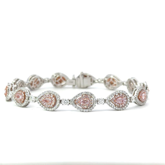Pink Diamond Bracelet in 18k White & Rose Gold