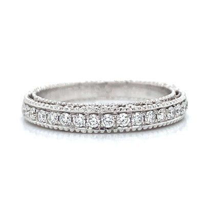 Verragio Milgrain Wedding Ring in 18K White Gold