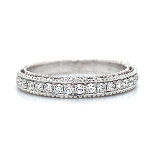 Verragio Milgrain Wedding Ring in 18K White Gold