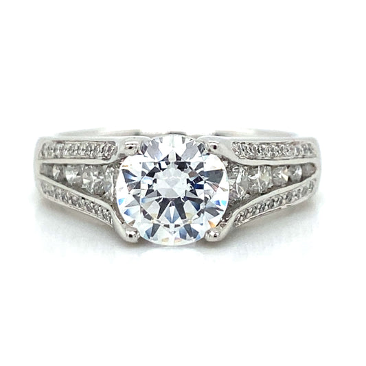 Ritani Pave Engagement Ring in Platinum