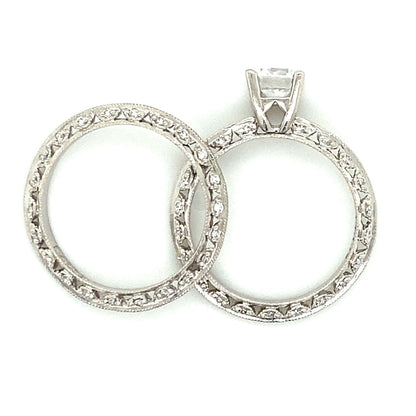 Tacori Solitaire Engagraved Engagement Set in Platinum