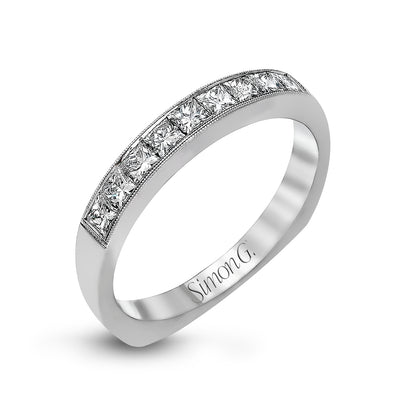 Simon G. Side Stone Channel Set Engagement Ring in 18K White Gold