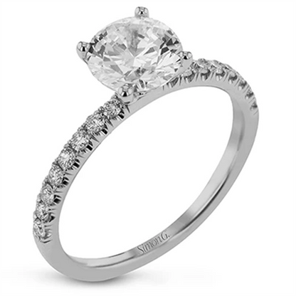 Round-Cut Diamond Engagement Ring in 18K White Gold