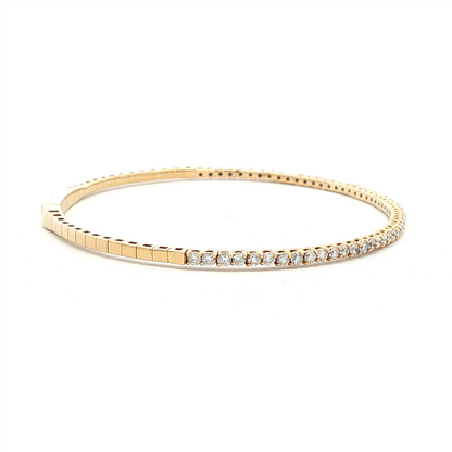 Flexible Diamond Bangle in 18k Yellow Gold