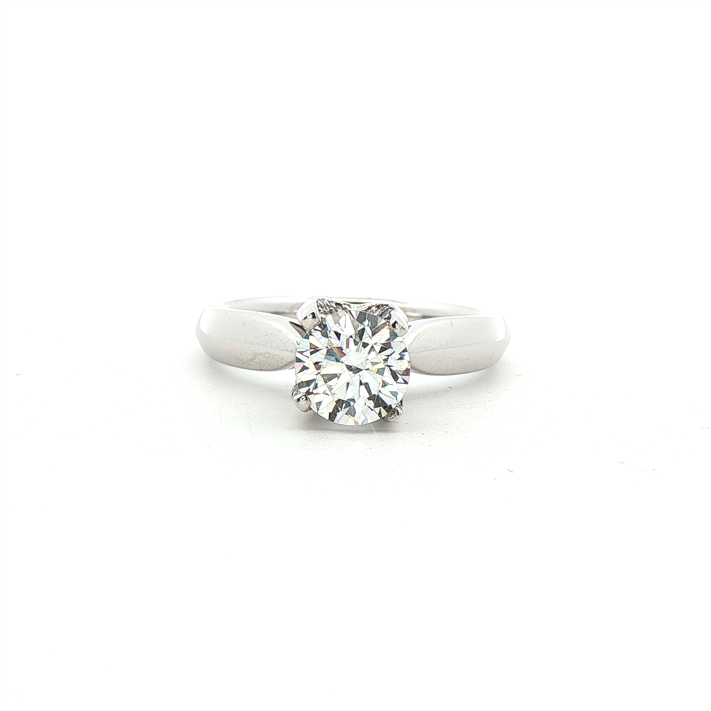 Verragio Solitaire Pave Engagement Ring in 18k White Gold