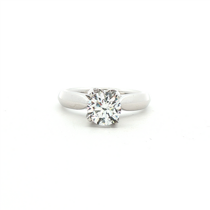 Verragio Solitaire Pave Engagement Ring in 18k White Gold