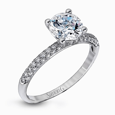 Simon G. Pave Engagement Ring in 18K White Gold