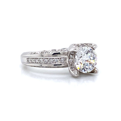 Verragio Pave Engagement Ring in 18K White Gold