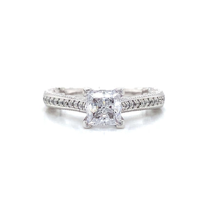 Verragio Pave Milgrain Engagement Ring in 18K White Gold