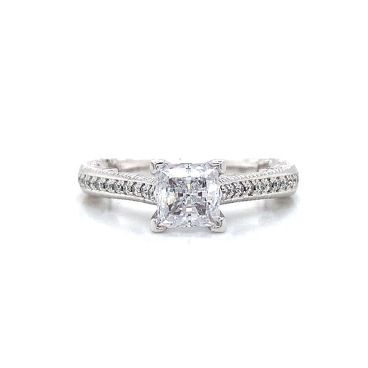 Verragio Pave Milgrain Engagement Ring in 18K White Gold