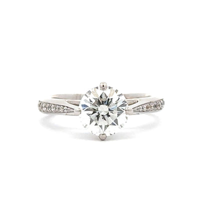 Pave Tapered Cathedral Bridal Set in 18K White Gold