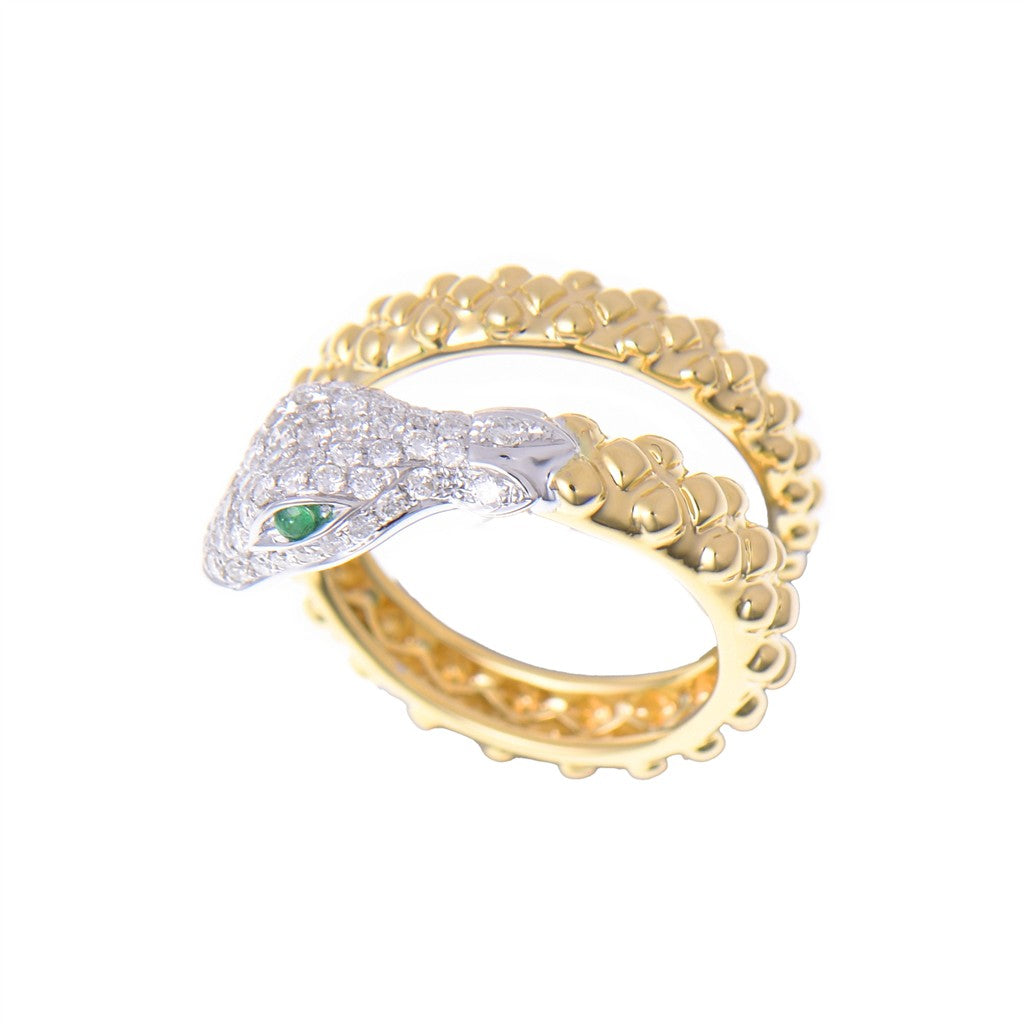 Snake Ring in 18k Yellow & White Gold