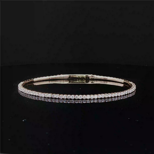 Flexible Diamond Bangle in 18k Yellow Gold