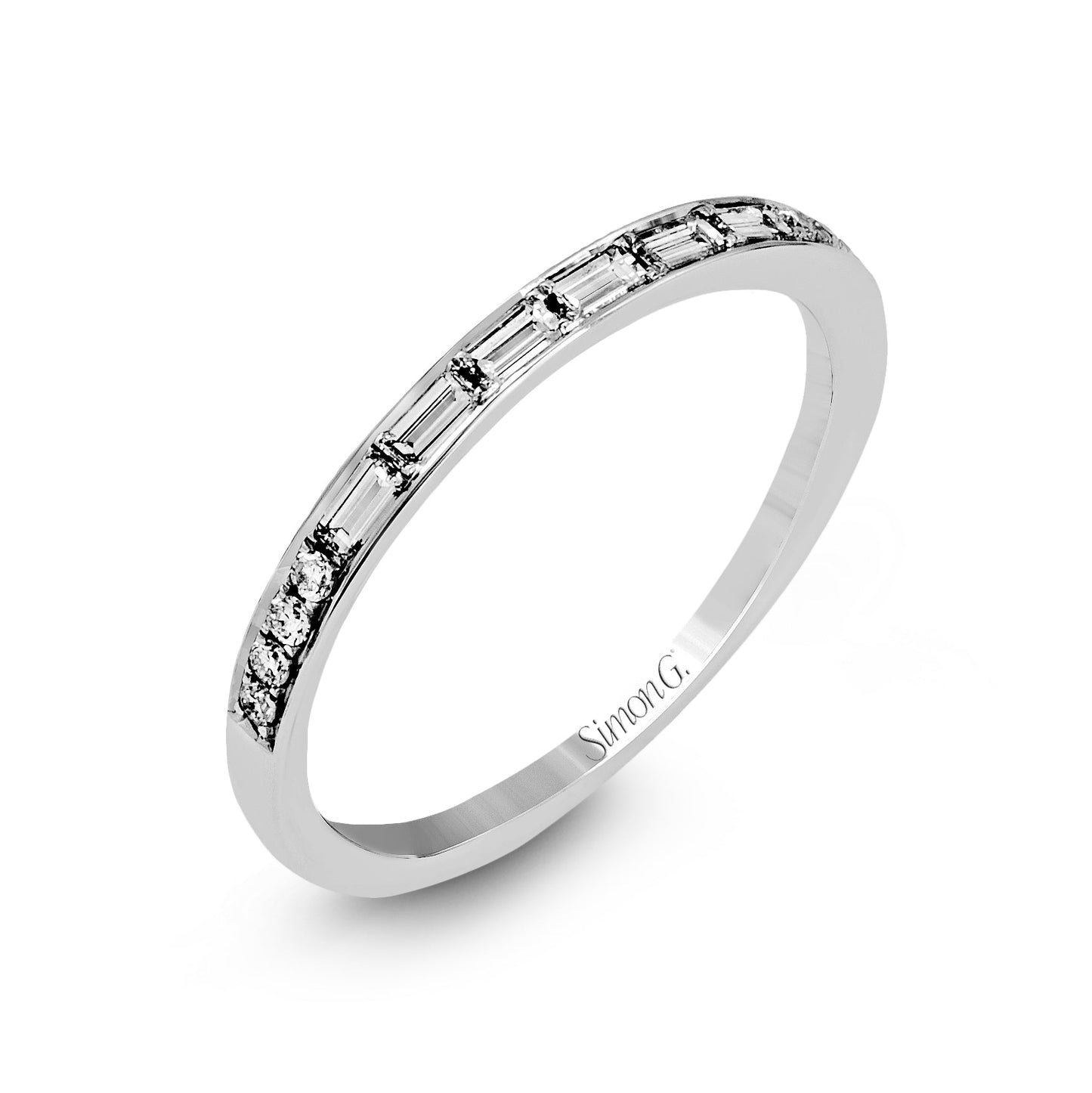 Emerald-cut Engagement Ring & Matching Wedding Band in 18k Gold with Diamonds