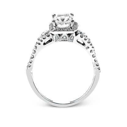 Emerald - Cut Halo Engagement Ring In 18k Gold With Diamonds - Simon G. Jewelry
