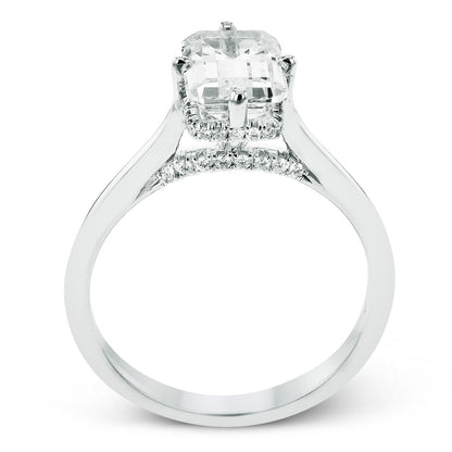 Emerald - Cut Hidden Halo Engagement Ring In 18k Gold With Diamonds - Simon G. Jewelry