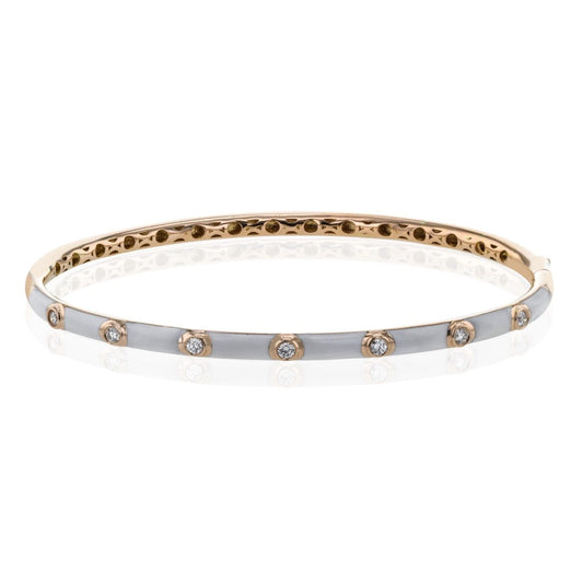 Enamel Bangle in 18k Gold with Diamonds - Simon G. Jewelry