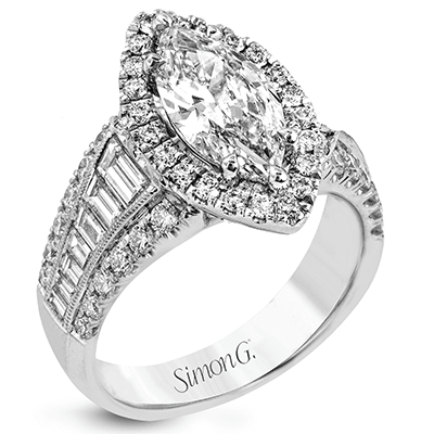 Engagement Ring in 18k Gold with Diamonds - Simon G. Jewelry