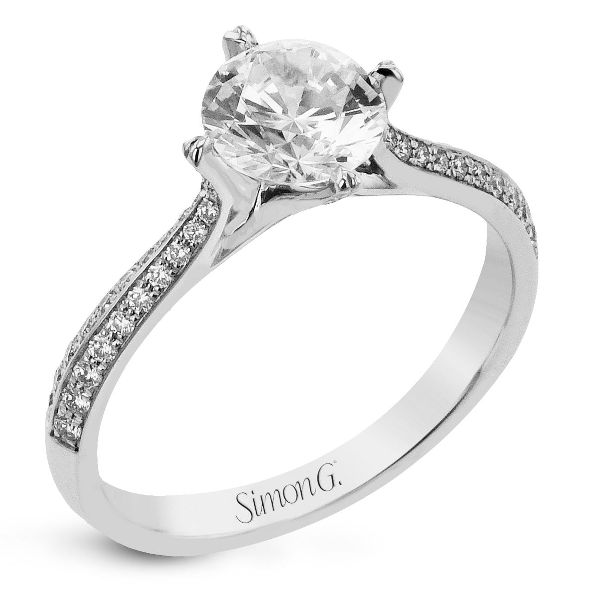 Engagement Ring in 18k Gold with Diamonds - Simon G. Jewelry