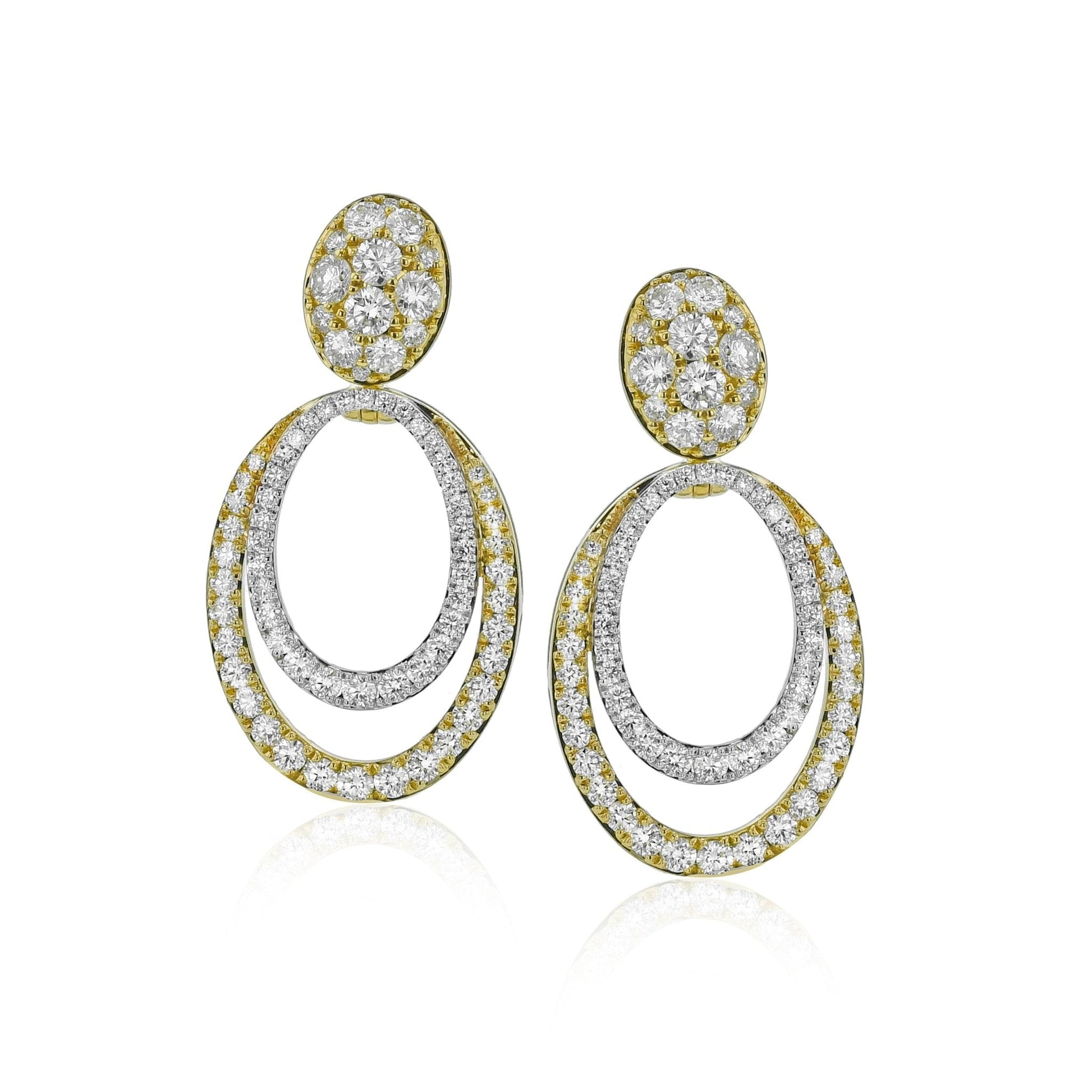 Evolve Three - in - One Earrings in 18k Gold with Diamonds - Simon G. Jewelry