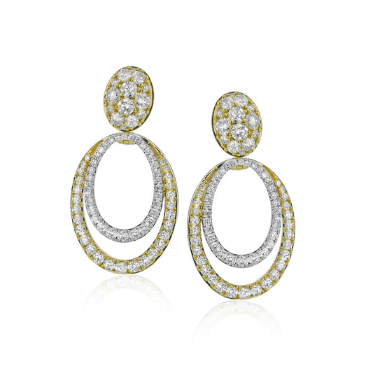 Evolve Three - in - One Earrings in 18k Gold with Diamonds - Simon G. Jewelry