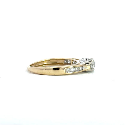 Diamond Ring in 14k White & Yellow Gold