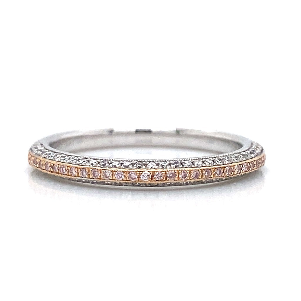 Simon G. Triple Row Pave Wedding Ring in 18K White & Rose Gold