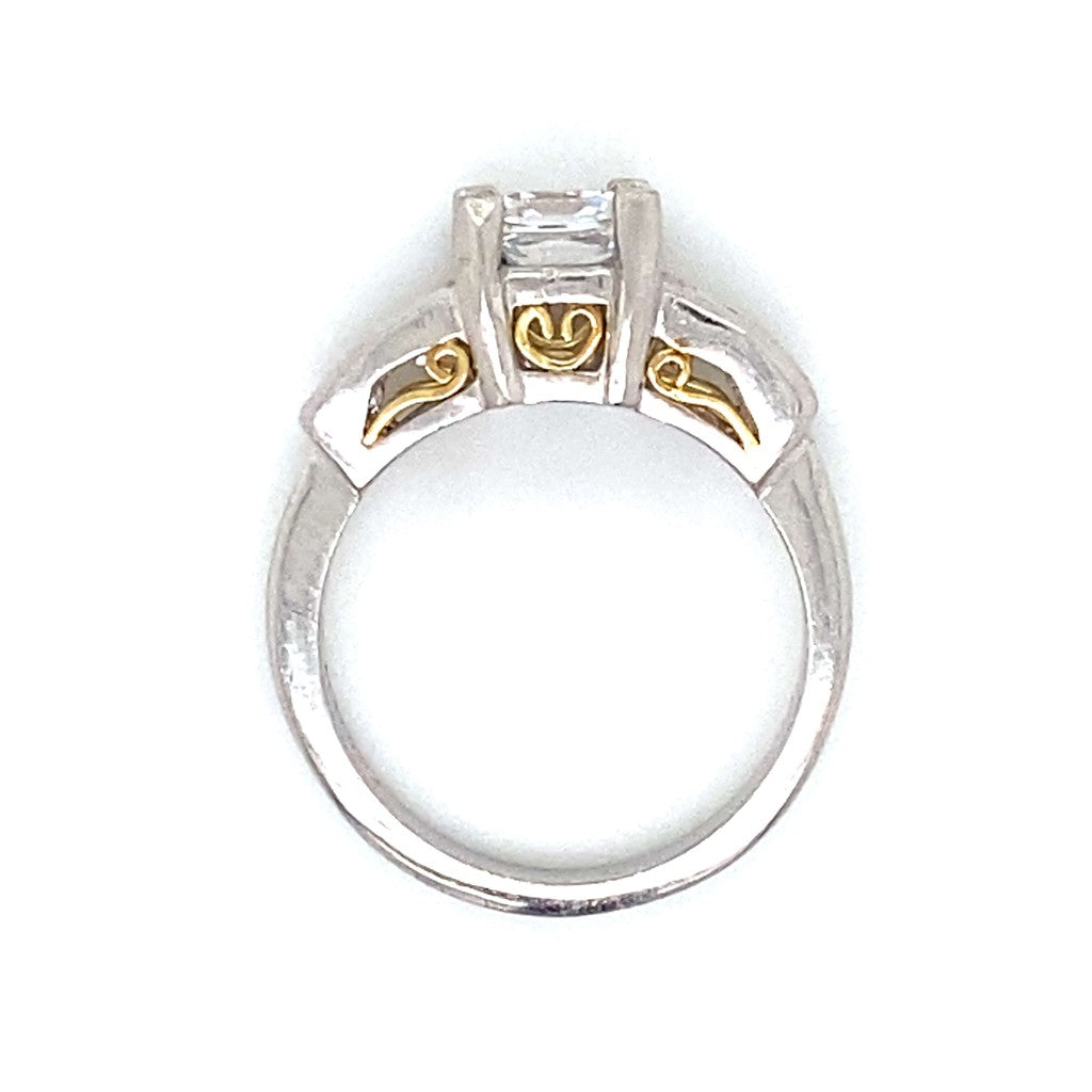 Five Stone Princess Shaped Engagement Ring in Platinum