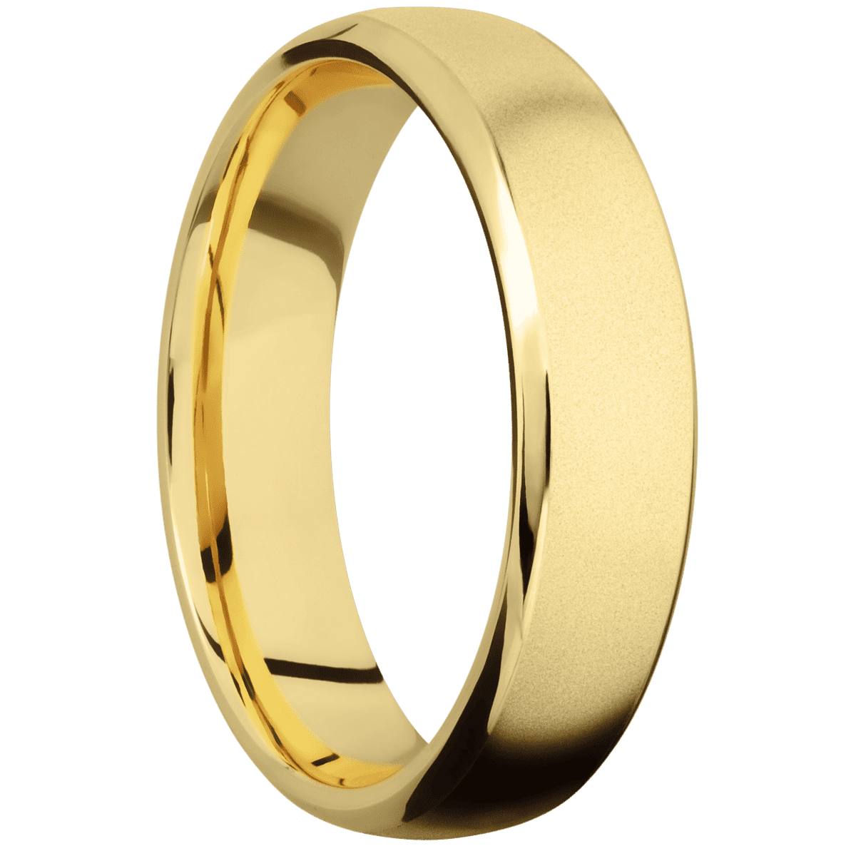 14K Yellow Gold + Bead , Polish Finish