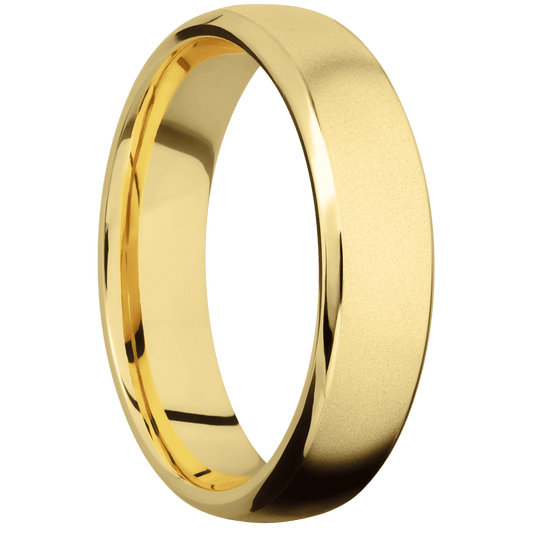 14K Yellow Gold + Bead , Polish Finish