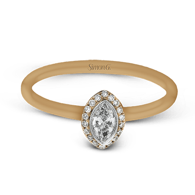 Halo Ring in 18k Gold with Diamonds