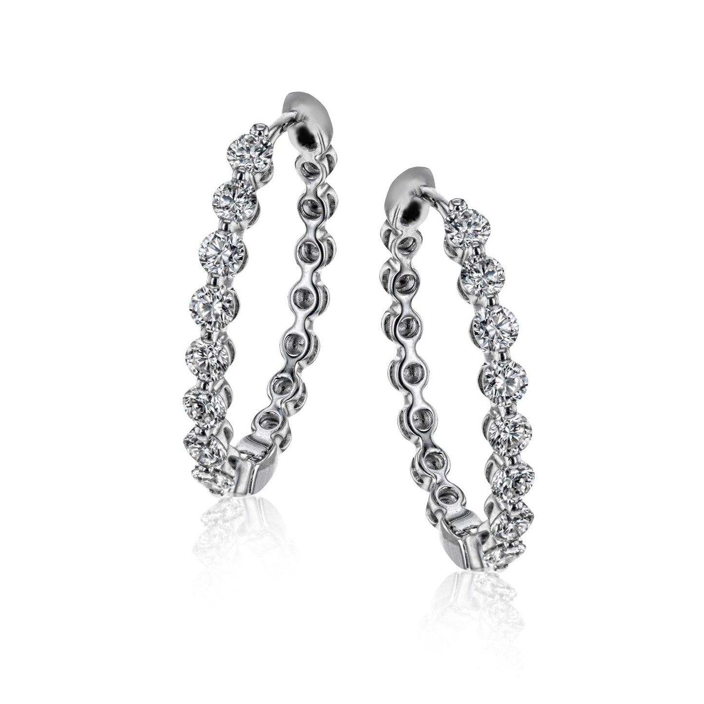 Harmonie Hoop Earrings in 18k Gold with Diamonds