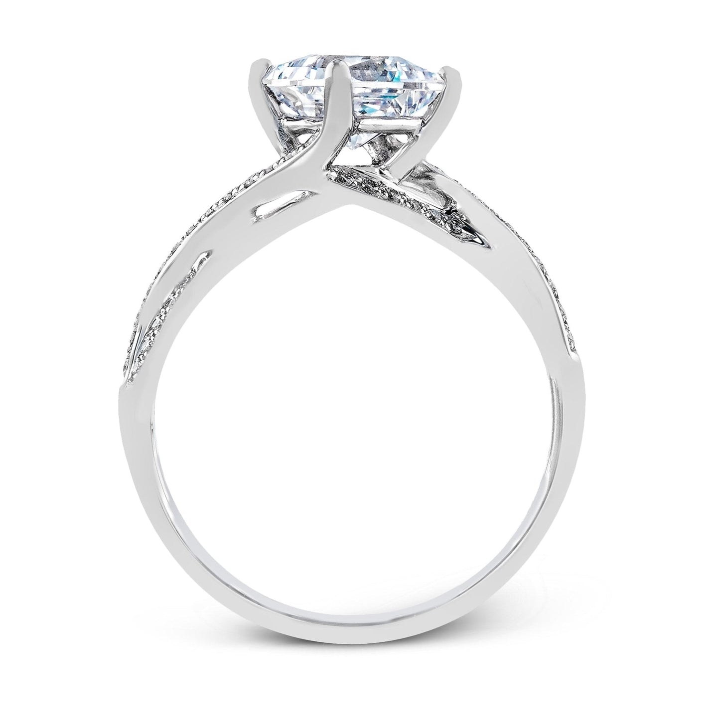 Marquise-cut Criss-cross Engagement Ring & Matching Wedding Band in 18k Gold with Diamonds